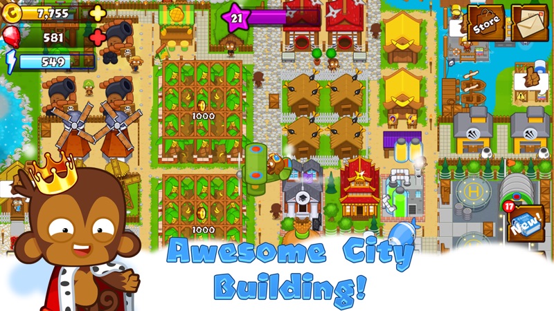 Bloons Monkey City gameplay screenshot 1
